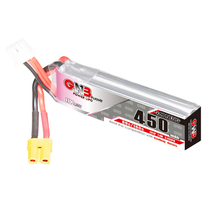 Gaoneng GNB 2S 450mah HV 80C XT30 Lipo Battery