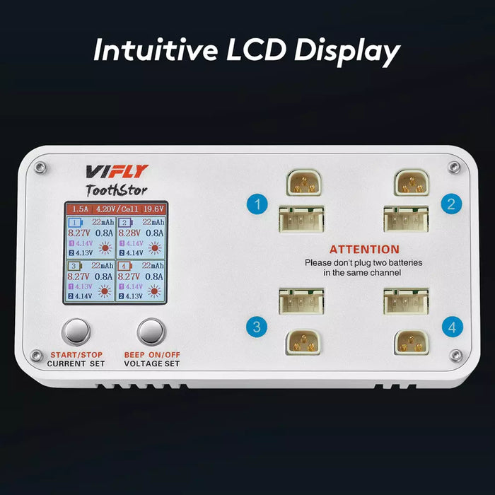 ViFly ToothStor - 4 Port 2S Balance Charger with Storage Mode