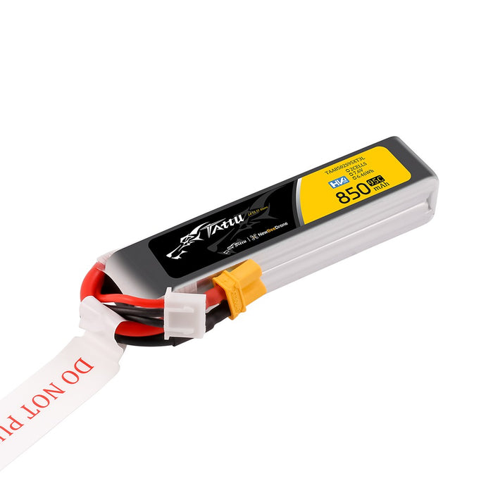 Tattu 850mAh 2S 7.6V HV 95C Lipo Battery Long Pack with XT30 Plug