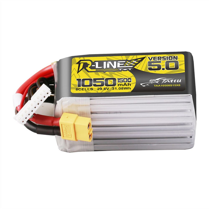 Tattu R-Line Version 5.0 1050mAh 8S 29.6V 150C Lipo Battery Pack - XT60