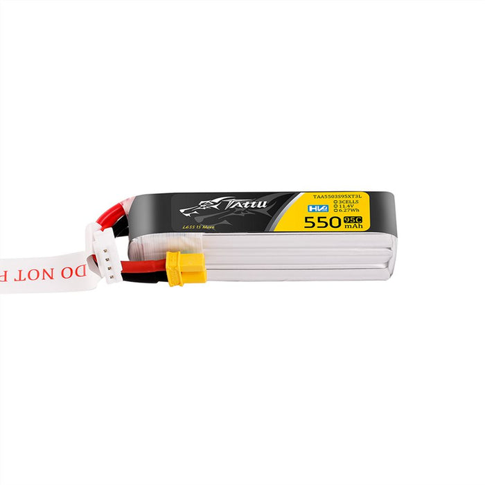 Tattu R-line 550mAh 3S 11.4V HV 95C Lipo Battery Long Pack - XT30