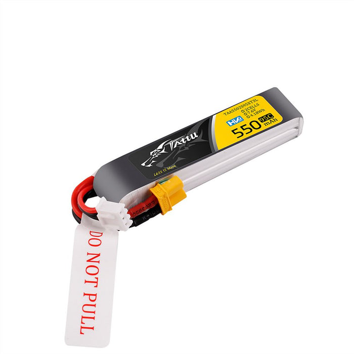 Tattu R-line 550mAh 2S 7.6V HV 95C Lipo Battery Long Pack - XT30