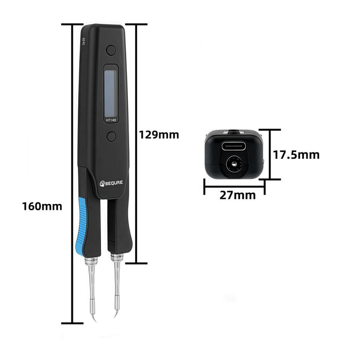 Sequre HT140 2-IN-1 Hot Tweezers And Soldering Iron Compatible with C210 Soldering Tips And C120 Hot Tweezers Cartridge Tips with PD65 power supply