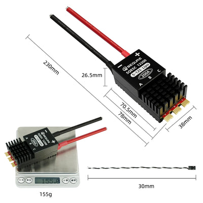 Sequre SQESC 12200 5-12S 200A AM32 ESC for X-Class/Cinelifter Drone Airplane RC Car