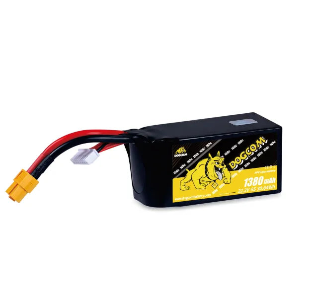 3-Pack DOGCOM 1380mAh 6S 22.2V 160C LiPo Battery - XT60