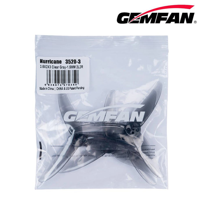 Gemfan Hurricane 3520 Durable Tri-Blade 3.5" T-Mount 1.5mm Propeller (2CW+2CCW) - Choose Color