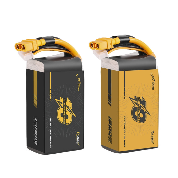 Tattu R-Line Version 6.0 1300mAh 22.2V 160C 6S1P Lipo Battery Limited Edition - XT60