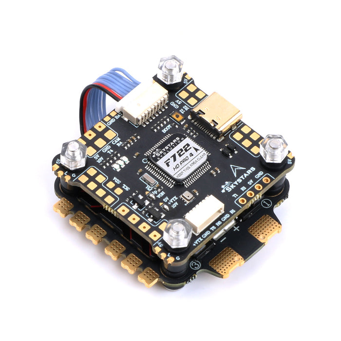 Skystars F7HD Stack F722HD Pro 4 Flight Controller & KM65A AM32 F4 128KHz 65A 4in1 ESC - 30 x 30mm