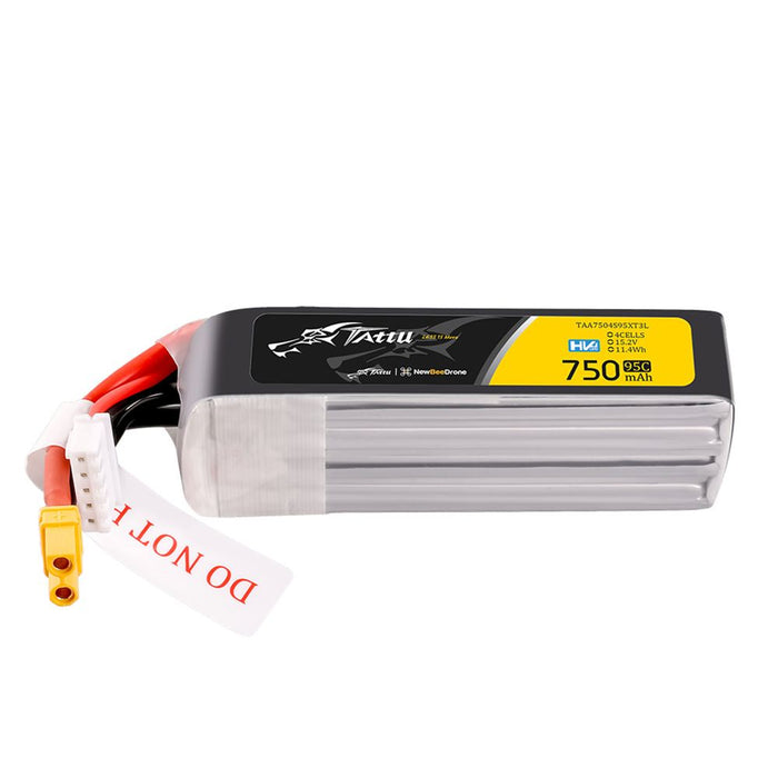 Tattu R-line 750mAh 4S 15.2V HV 95C Lipo Battery Long Pack - XT30