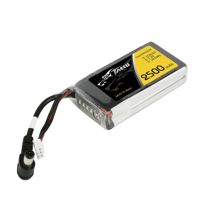Tattu 2500mAh 2S 7.4V Lipo Battery with DC 5.5mm Plug for Goggles and 3-pin JST-XH for Radios