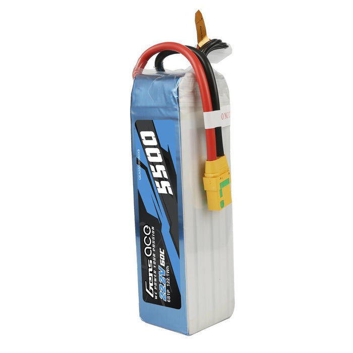 Gens Ace 5500mAh 6s 22.2V 60C Long Range/Cinelifter Lipo Battery Pack With XT90-S Plug