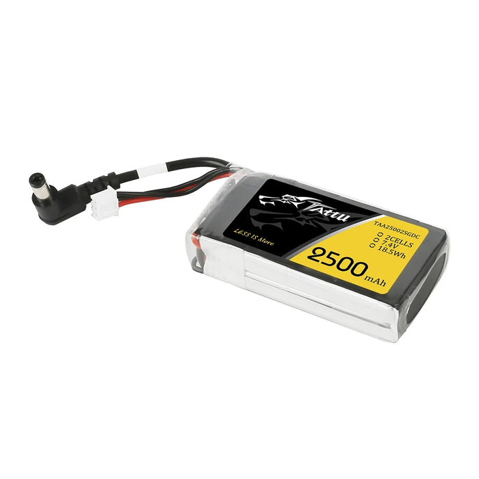 Tattu 2500mAh 2S 7.4V Lipo Battery with DC 5.5mm Plug for Goggles and 3-pin JST-XH for Radios