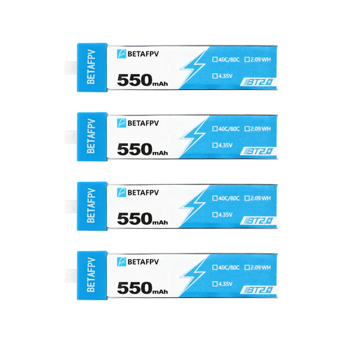 BETAFPV BT2.0 550mAh 1S 40C Battery (4PCS)