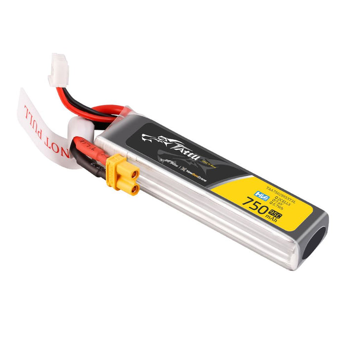 Tattu R-line 750mAh 2S 7.6V HV 95C Lipo Battery Long Pack - XT30