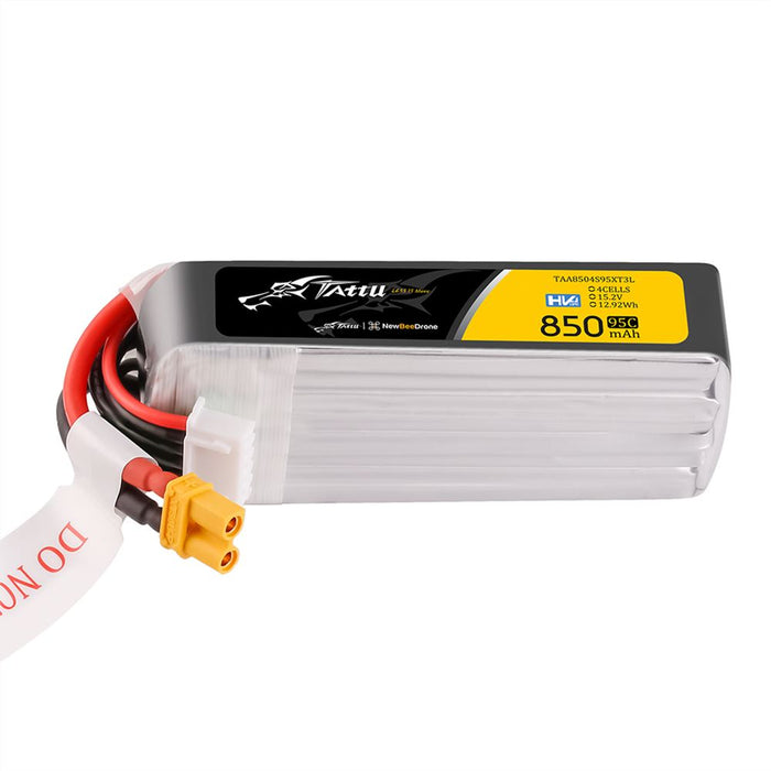 Tattu R-line 850mAh 4S 15.2V HV 95C Lipo Battery Long Pack - XT30