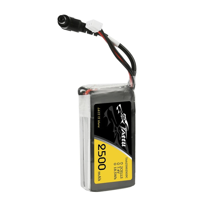 Tattu 2500mAh 2S 7.4V Lipo Battery with DC 5.5mm Plug for Goggles and 3-pin JST-XH for Radios