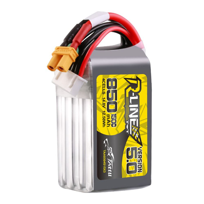 Tattu R-Line Version 5.0 850mAh 4S 14.8V 150C Lipo Battery Pack - XT30