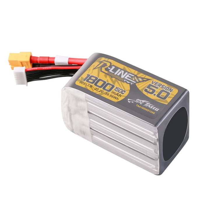 Tattu R-Line Version 5.0 1800mAh 6S 22.2V 150C Lipo Battery Pack - XT60