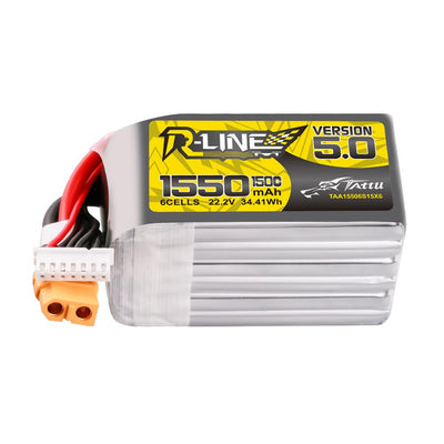 Tattu R-line Version 5.0 1550mah 6S 150C 22.2V Lipo Battery - XT60