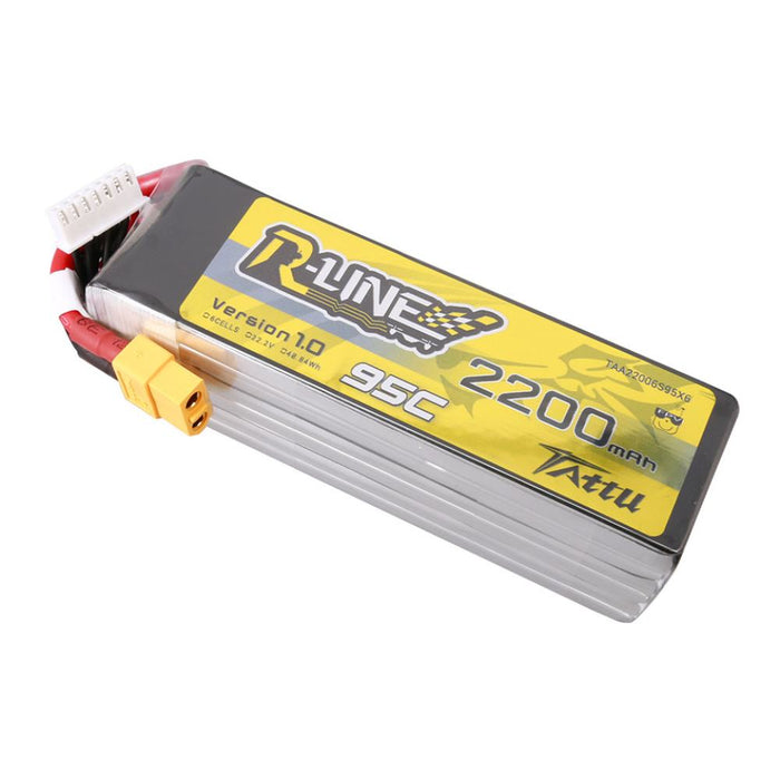Tattu 2200mah 6S 95C 22.2V R-Line Lipo Battery for 7" Quads - XT60