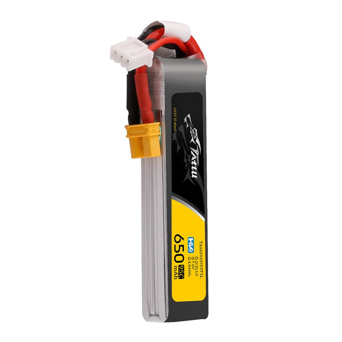 Tattu R-line 650mAh 2S 7.6V HV 95C Lipo Battery Long Pack - XT30