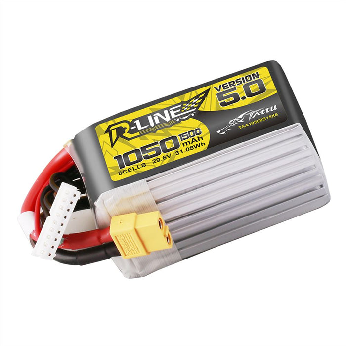 Tattu R-Line Version 5.0 1050mAh 8S 29.6V 150C Lipo Battery Pack - XT60