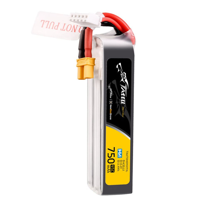 Tattu R-line 750mAh 4S 15.2V HV 95C Lipo Battery Long Pack - XT30