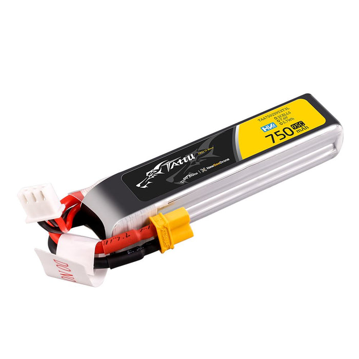 Tattu R-line 750mAh 2S 7.6V HV 95C Lipo Battery Long Pack - XT30