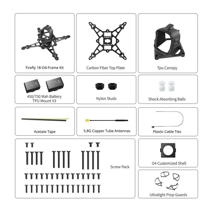 Flywoo Firefly18 1S Nano Baby V3 O4 Frame Kit