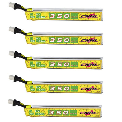 CNHL Pizza Series 350mAh 3.8V 1S 75C Lipo Battery with BT2.0 Connector (5 Packs)