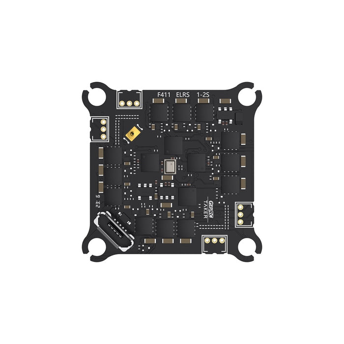 GEPRC TAKER F411 AIO Flight Controller Built-in ELRS 2.4G Receiver and 1-2S 12A ESC - 25x25mm