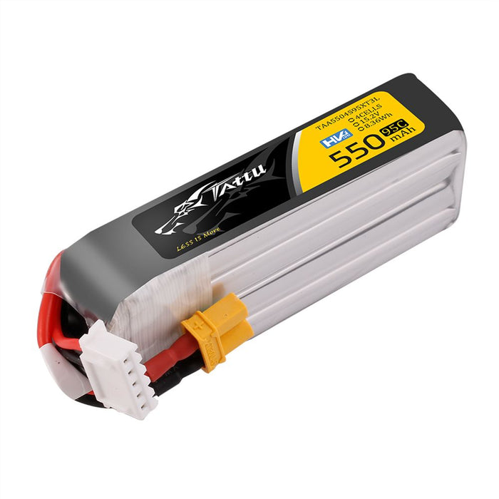 Tattu R-line 550mAh 4S 15.2V HV 95C Lipo Battery Long Pack - XT30