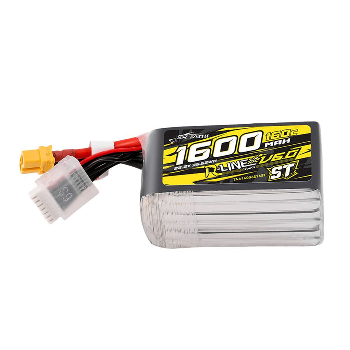 Tattu R-Line Version 6.0 1600mAh 6S 22.2V 160C ST Lipo Battery Pack - XT60