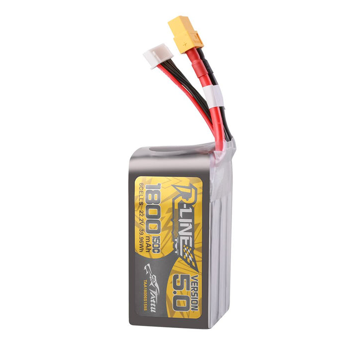 Tattu R-Line Version 5.0 1800mAh 6S 22.2V 150C Lipo Battery Pack - XT60