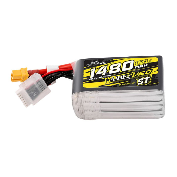Tattu R-Line Version 6.0 1480mAh 6S 22.2V 160C ST Lipo Battery Pack - XT60
