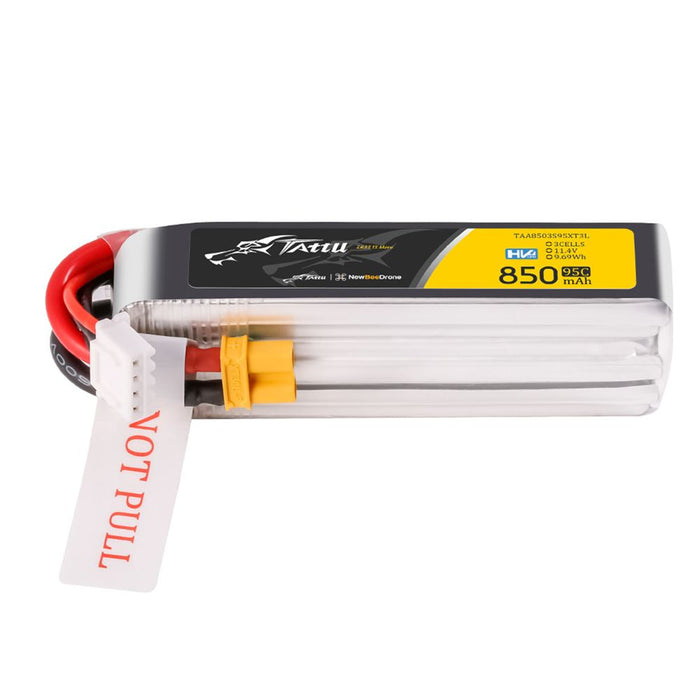 Tattu R-line 850mAh 3S 11.4V HV 95C Lipo Battery Long Pack - XT30