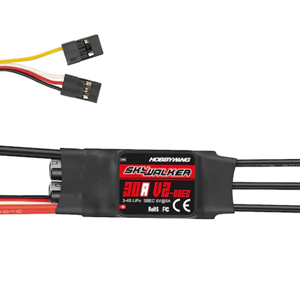 ホビーウイングESC HobbyWing Skywalker ESC 30A V2 for Airplane and Wing — Pyrodrone