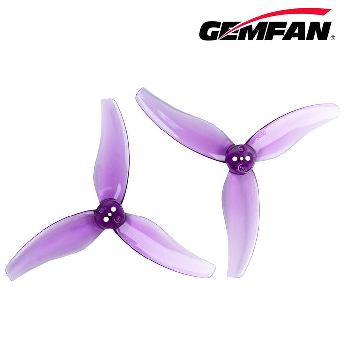 Gemfan Hurricane 3.5" 3630-3 PC Durable Tri-Blade Prop T-Mount 1.5mm (2CCW+2CW) - Choose Color