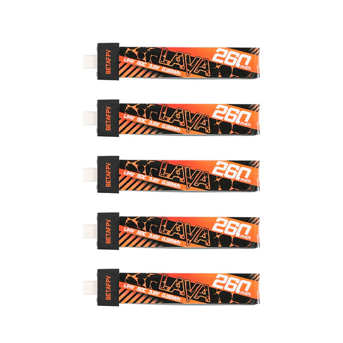 BETAFPV LAVA 1S 260mAh 80C BT2.0 Battery (5PCS)