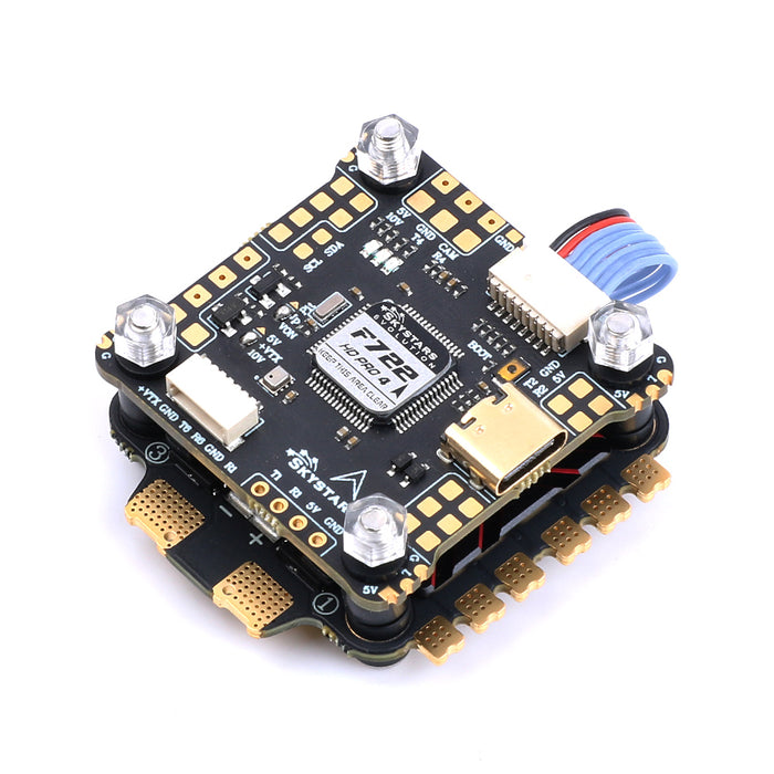 Skystars F7HD Stack F722HD Pro 4 Flight Controller & KM65A AM32 F4 128KHz 65A 4in1 ESC - 30 x 30mm