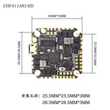 JHEMCU Updated GHF411-HD AIO F4 OSD Flight Controller and Built-In 40A Bluejay 3-6S 4IN1 ESC