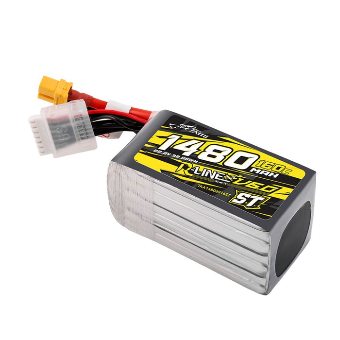 Tattu R-Line Version 6.0 1480mAh 6S 22.2V 160C ST Lipo Battery Pack - XT60