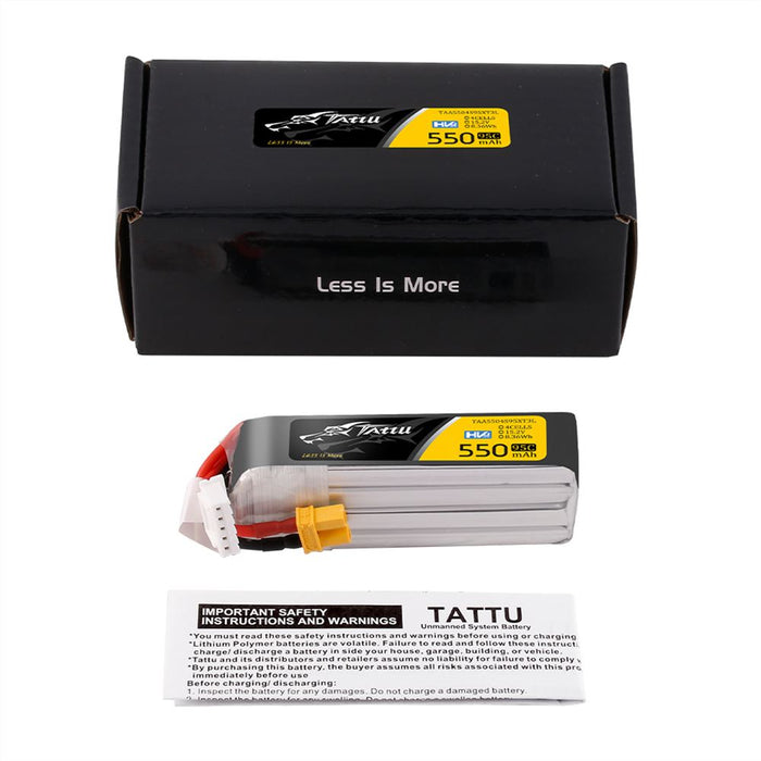 Tattu R-line 550mAh 4S 15.2V HV 95C Lipo Battery Long Pack - XT30