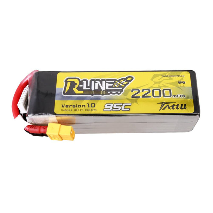 Tattu 2200mah 6S 95C 22.2V R-Line Lipo Battery for 7" Quads - XT60