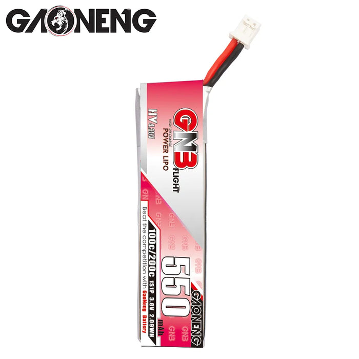 Gaoneng GNB 1S 550MAH 100C 3.8V HV Li-Po Battery for Whoop Micro - PH2.0 Cabled