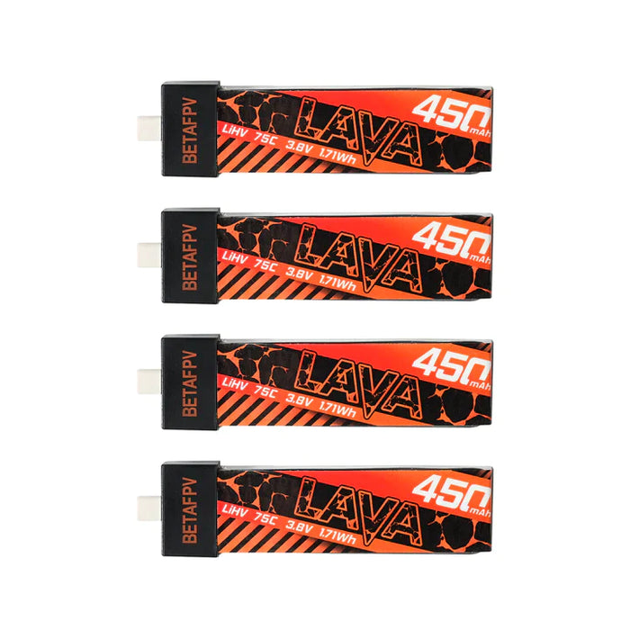 BETAFPV LAVA 1S 450mAh 75C BT2.0 Battery (4PCS)