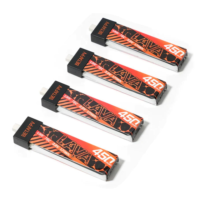 BETAFPV LAVA 1S 450mAh 75C BT2.0 Battery (4PCS)