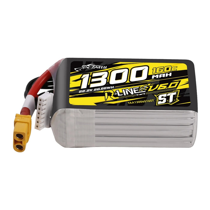 Tattu R-Line Version 6.0 1300mAh 22.2V 160C 6S1P Lipo Battery - XT60