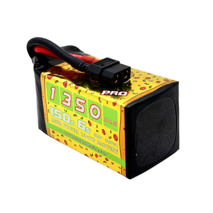 3-Pack CNHL 1350mAh 22.2V 6S 150C Pizza Series Lipo Battery - XT60