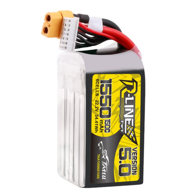 Tattu R-line Version 5.0 1550mah 6S 150C 22.2V Lipo Battery - XT60